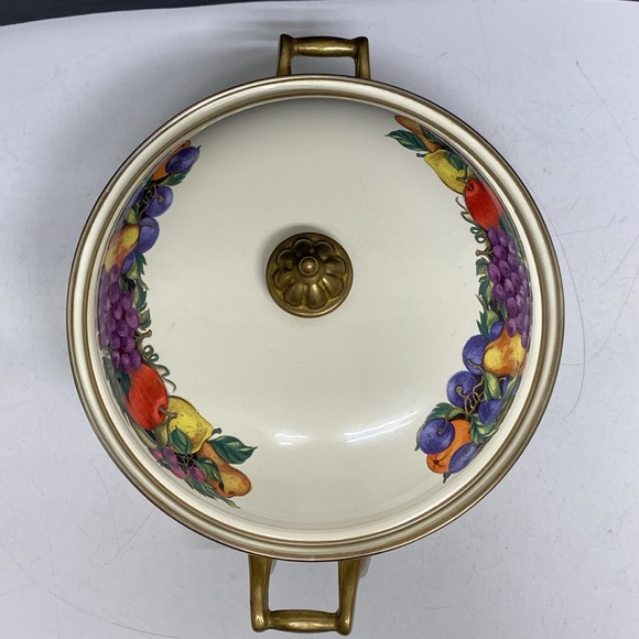 Fissler Asta Lincoware Casserole Dish Cornucopia Fruit Enamelware Dutch Oven - Picture 9 of 17